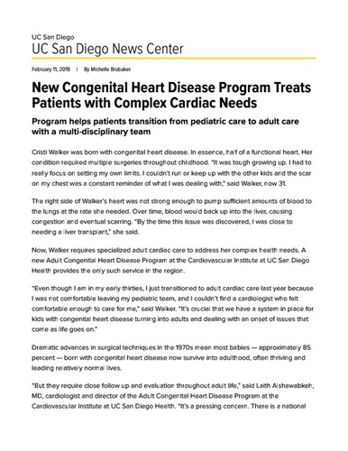 New Congenital Heart Disease Program Treats Patients with Complex Cardiac Needs