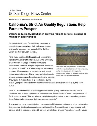 California’s Strict Air Quality Regulations Help Farmers Prosper