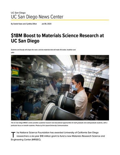 $18M Boost to Materials Science Research at UC San Diego