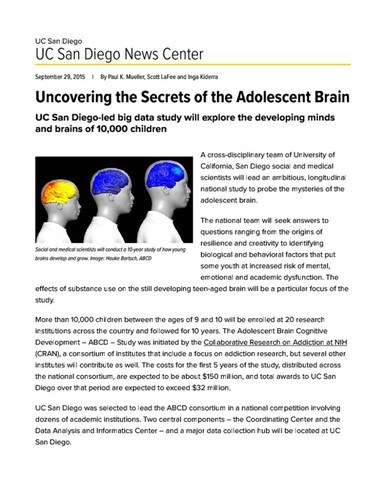 Uncovering the Secrets of the Adolescent Brain