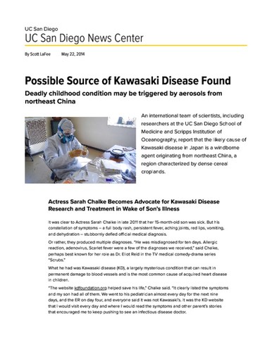 Possible Source of Kawasaki Disease Found