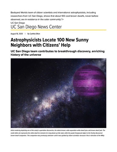 Astrophysicists Locate 100 New Sunny Neighbors with Citizens’ Help