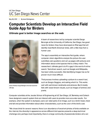 Computer Scientists Develop an Interactive Field Guide App for Birders ...