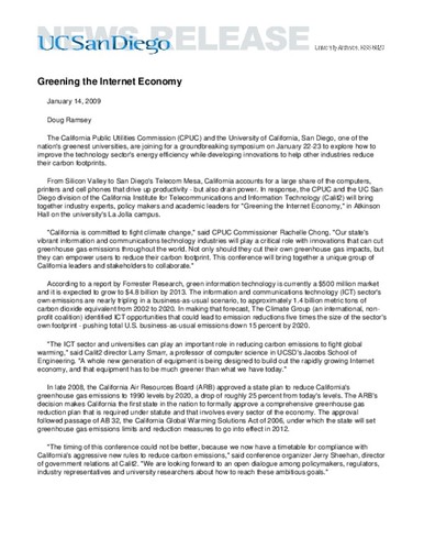 Greening the Internet Economy