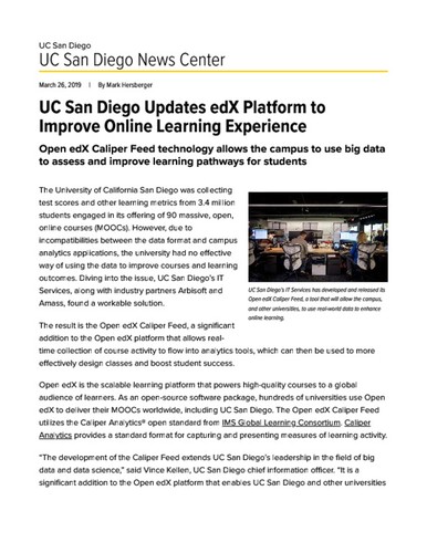 UC San Diego Updates edX Platform to Improve Online Learning Experience