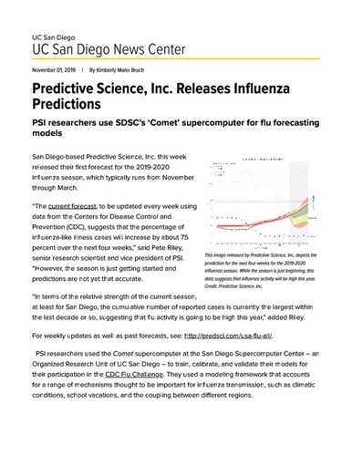 Predictive Science, Inc. Releases Influenza Predictions