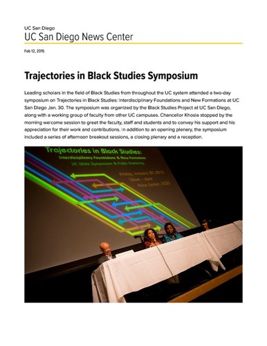 Trajectories in Black Studies Symposium