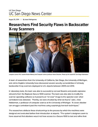 Researchers Find Security Flaws in Backscatter X-ray Scanners