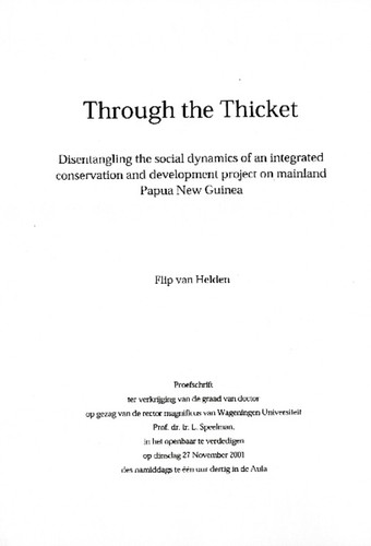 Through the thicket : disentangling the social dynamics of an integrated conservation and development project on mainland Papua New Guinea