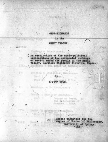 Gift exchange in the Mendi Valley : an examination of the socio-political implications of the ceremonial exchange of wealth among the people of Mendi Valley, Southern Highlands District, Papua