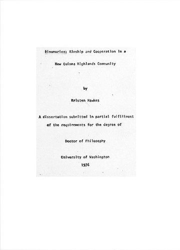 Binumarien : kinship and cooperation in a New Guinea highlands community