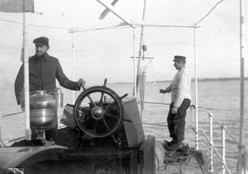 Seaman aboard the research vessel Adria from the Zoological Station in Trieste, Italy