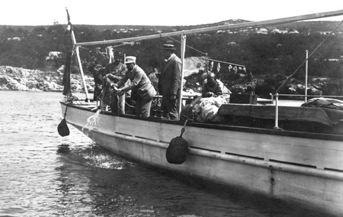 Plankton catches brought aboard the Klotild for study at the Royal Hungarian Marine Biological Station, Fiume, Hungary