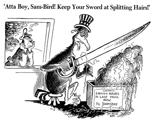 Atta boy, Sam-Bird! Keep your sword at splitting hairs!