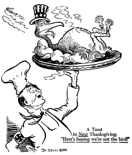 A toast to next Thanksgiving: "Here's hoping we're not the bird!