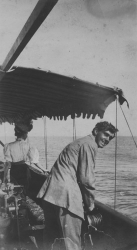 [Ralph E. Watson on boat]