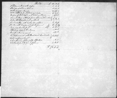 Funeral Bill of Thomas Hall Esq