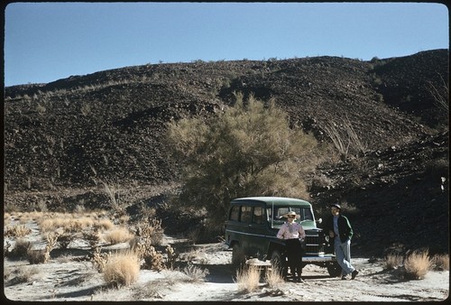 Camp 25 miles south of Pozo Cenizo, Betty and Roger Ament in foreground