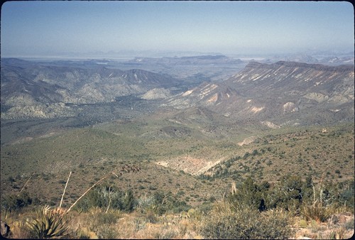 Lower Arroyo Agua Caliente from Portezuelo de Jamau, looking northeast