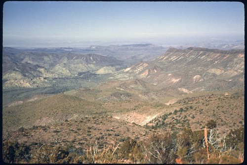 Lower Arroyo Agua Caliente from Portezuelo de Jamau, looking northeast