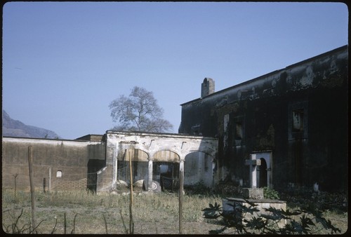 Inside the yard at old church in Jala