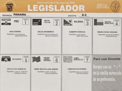 Sample Ballot: Legislador