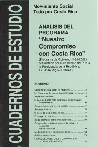 Análisis del programa "Nuestro Compromiso con Costa Rica"