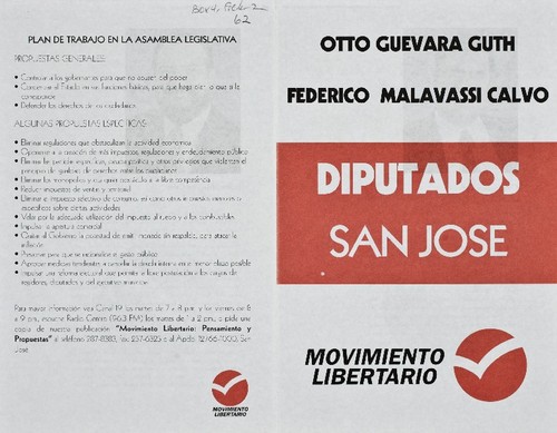 Otto Guevara Guth, Federico Malavassi Calvo, diputados San José