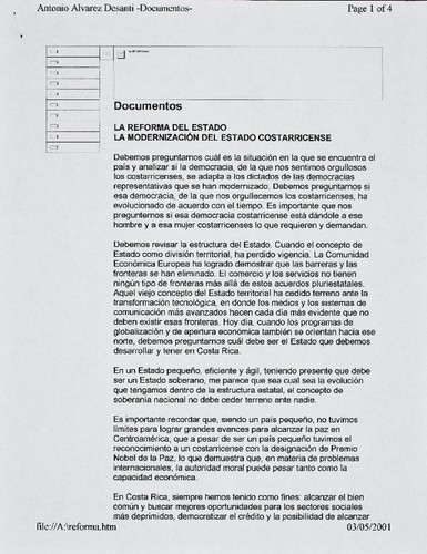 Documentos Un ano en la presidencia del Congreso - La reforma del estado