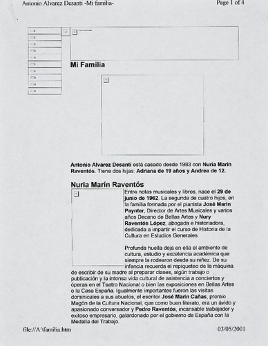 Documentos Un año en la presidencia del Congreso - Mi familia