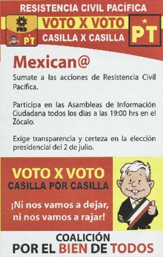 Resistencia Civil Pacífica, Voto X Voto