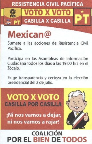 Resistencia Civil Pacífica, Voto X Voto