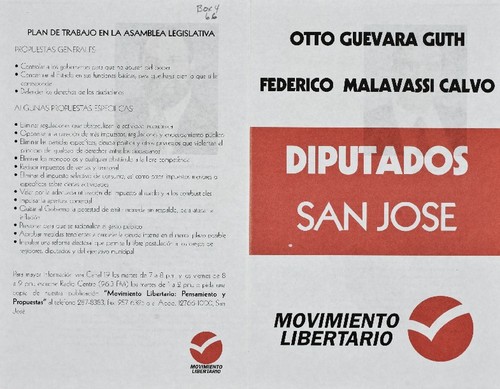 Otto Guevara Guth, Federico Malavassi Calvo, diputados San José