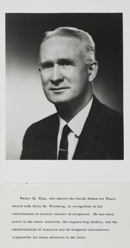 Walter H. Zinn at Atoms for Peace Award