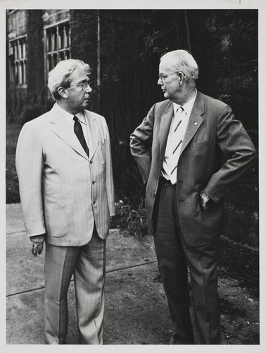 Birthplace of the atomic age ceremony: Leo Szilard and Norman Hilberry