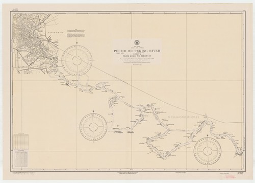 Asia : China : Gulf of Pohai : Pei Ho (Hai Ho) or Peking (Peiping) River sheet 2 from Koku to Tientsin