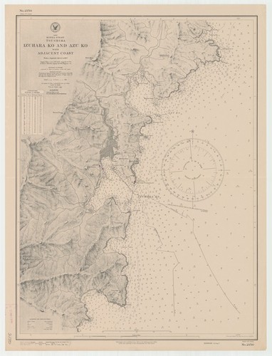 Japan : Korea Strait : Tsushima : Izuhara Ko and Azu Ko with adjacent coast