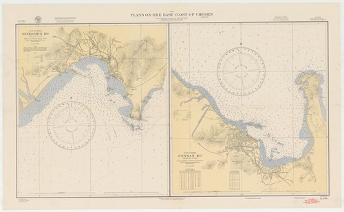 Asia : plans on the east coast of Chosen (Korea)