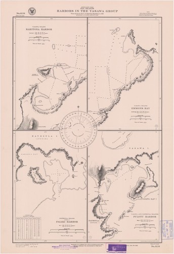 South Pacific Ocean : Fiji Islands : harbors in the Yasawa Group