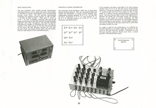 Ping: Score; performance parts: Example of documentation created for instrumentalists and the team controlling the multimedia equipment during performances