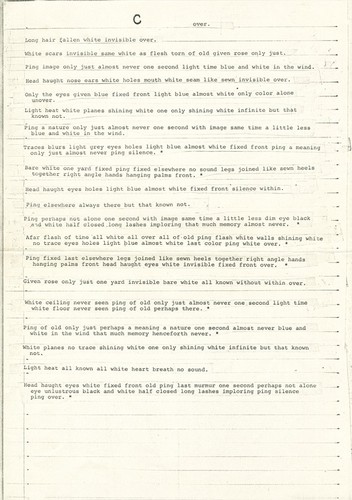 Ping: Page with Beckett text from his story Ping