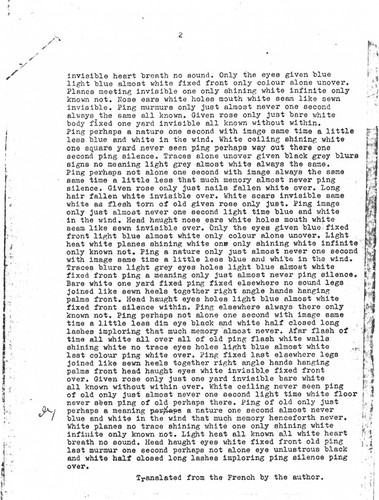 Ping: Page from Encounter magazine with Beckett text from his story Ping