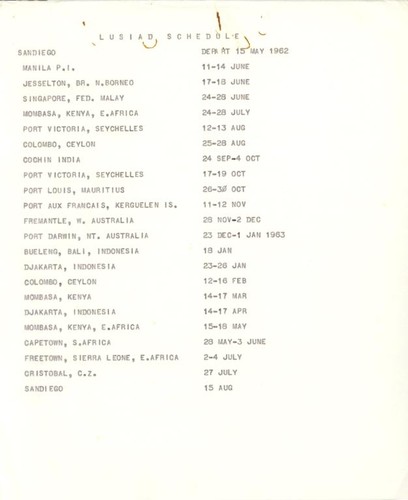 Lusiad Schedule