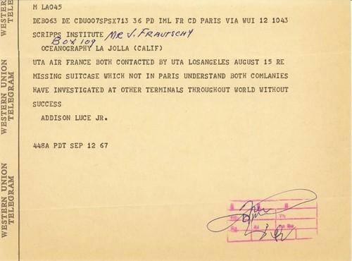 Telegram to] Mr. J. Frautsch