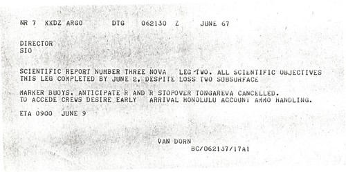 Teletype Scientific Report Number 3 Nova... DTG062130Z