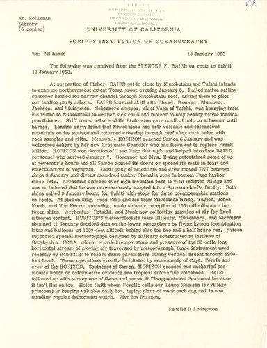 Memorandum to All Hands