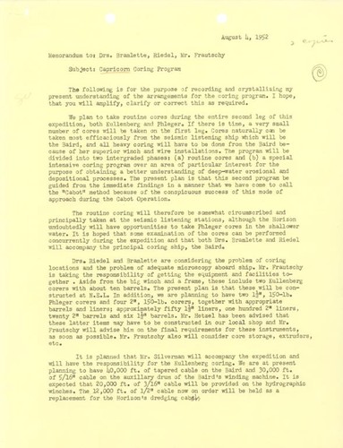 Memorandum to John MacFall