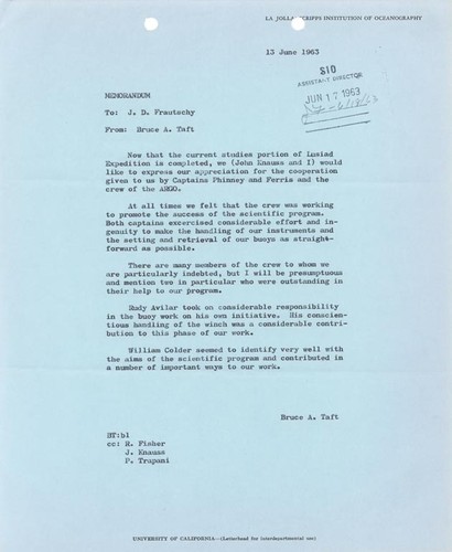 Letter to J.D. Frautschy