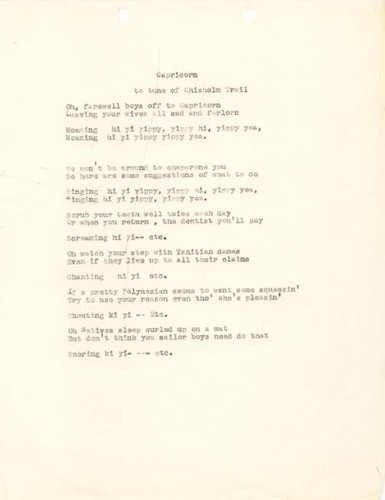 Capricorn [song] to the tune of Chisholm Trail