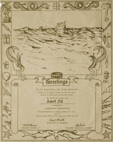 Robert Dill's Capricorn Expedition Cruise Certificate